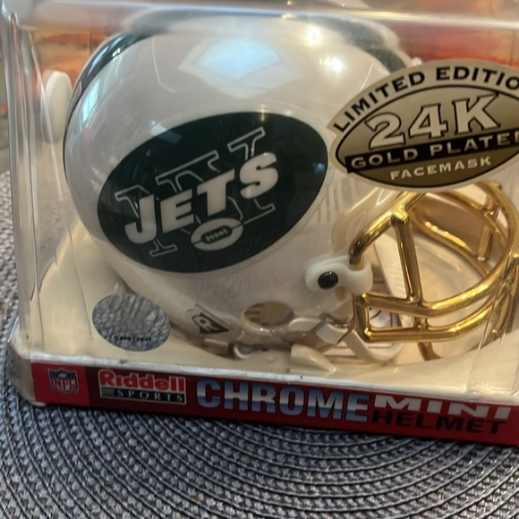 LIMITED EDITION NY JETS RIDDELL CHROME MINI HELMET - Picture 3 of 4